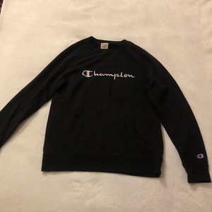 BLACK CHAMPION CREWNECK